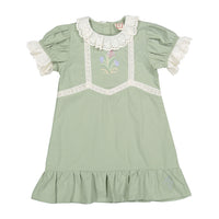 1984 Sage Rose Embroidered Dress