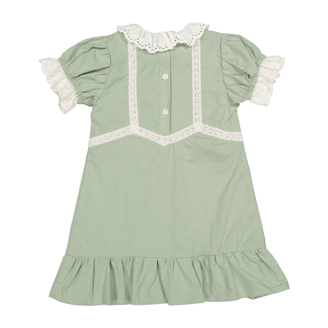 1984 Sage Rose Embroidered Dress