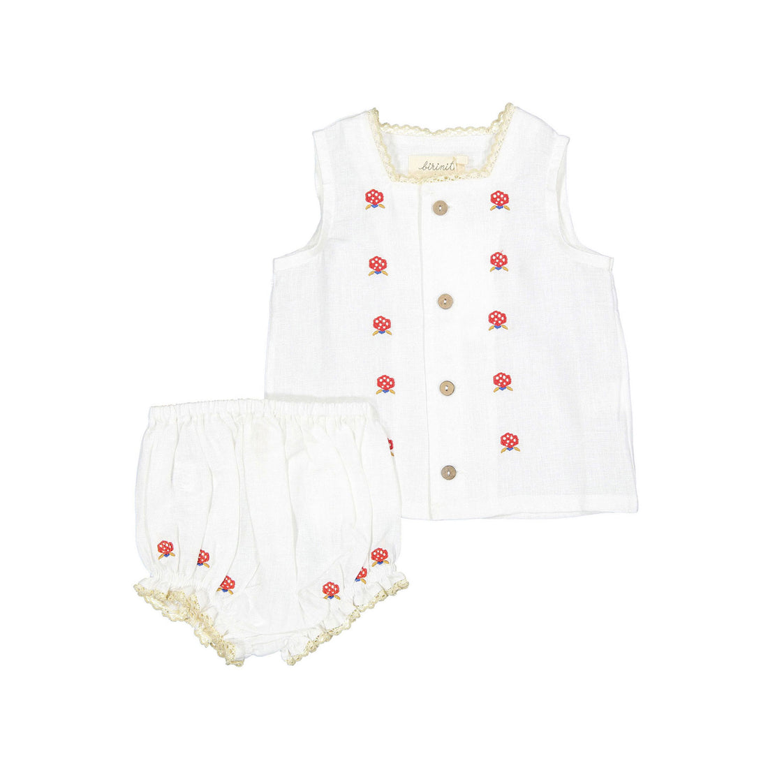 Birinit Linen Blouse and Bloomer Set