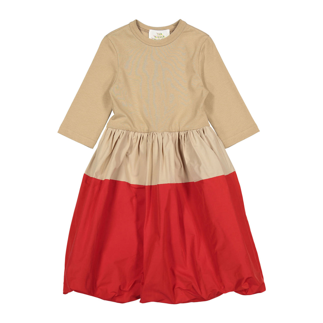 The Middle Daughter Camel & Red Flag Balls In The Air Dress