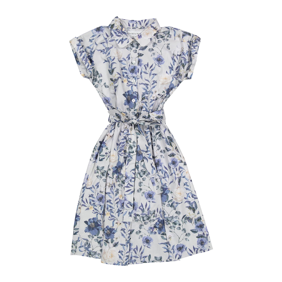 Christina Rohde White/Light Blue Floral Dress