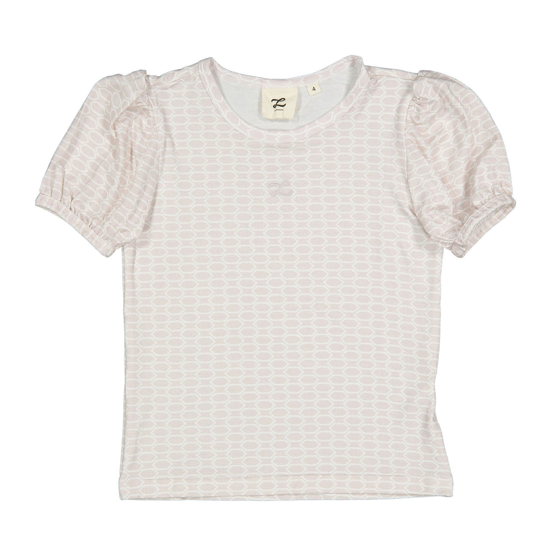 L by Ladida Cream Geo Short Sleeve Puff Tee