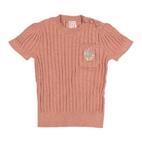 1984 Raspberry Cable Knit Sweater