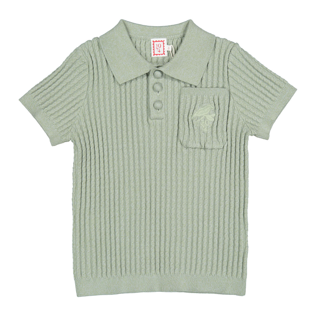 1984 Sage Cable Knit Polo