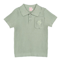 1984 Sage Cable Knit Polo
