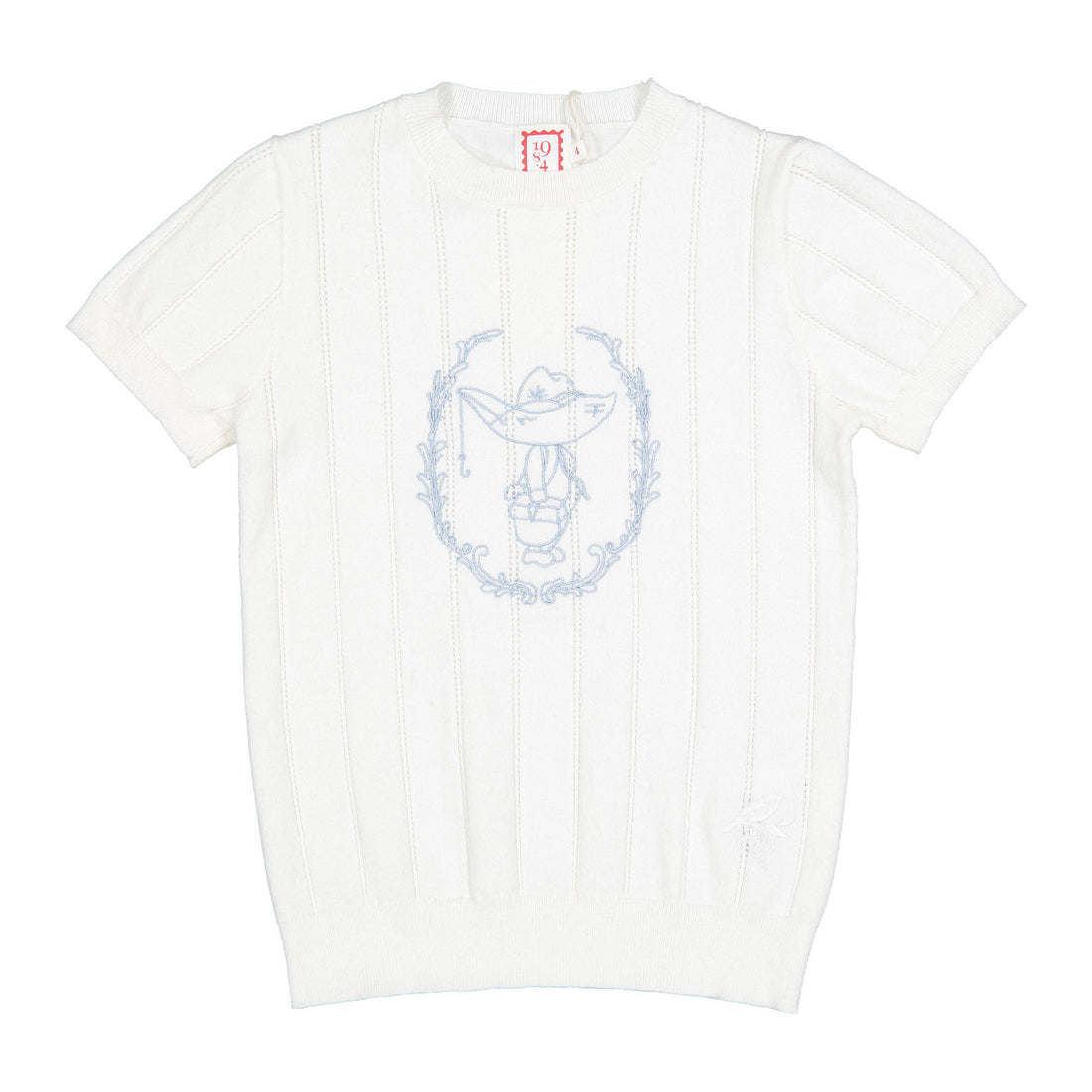 1984 White Embroidered Knit Sweater