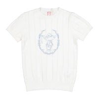 1984 White Embroidered Knit Sweater
