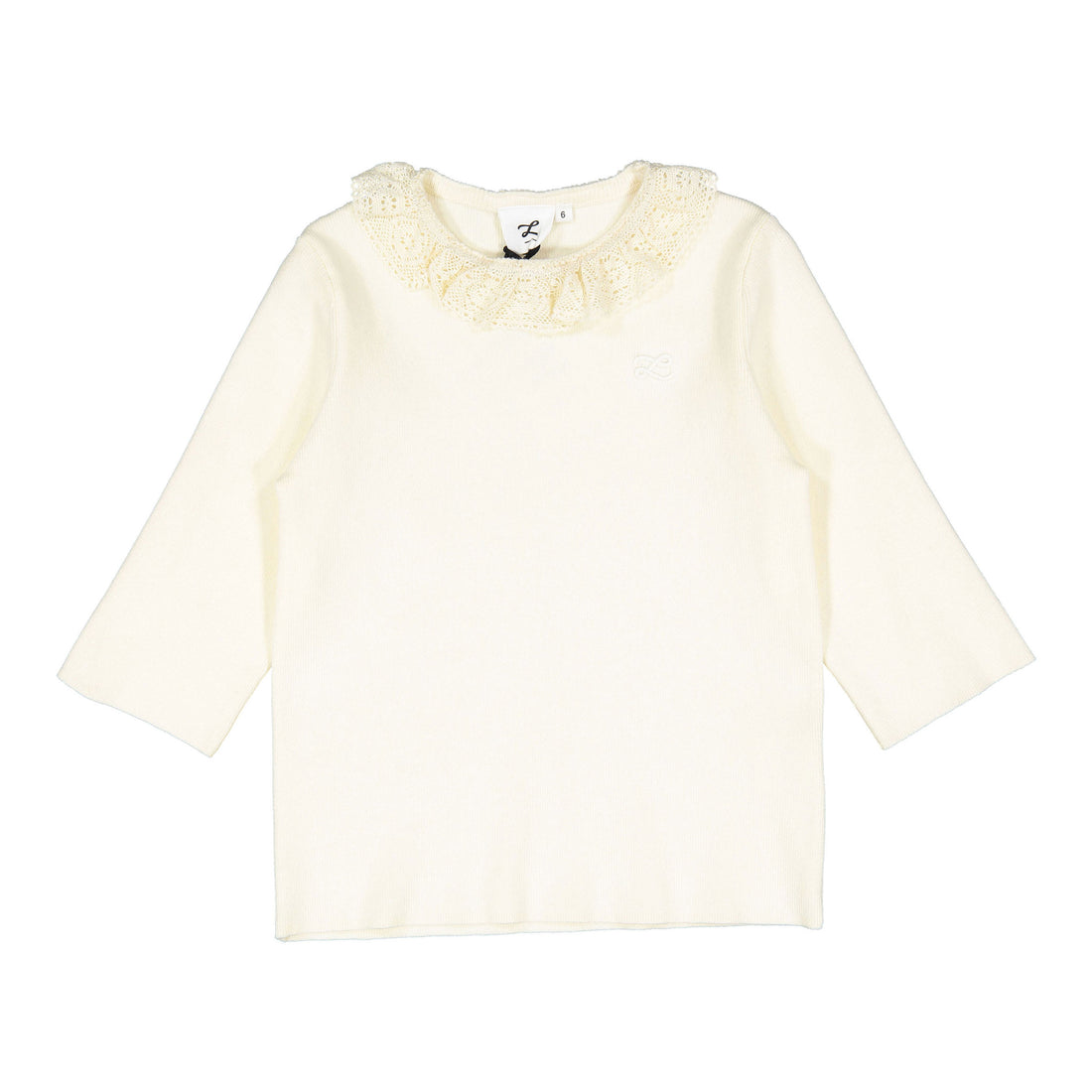 L by Ladida Cream Lace 3/4 Sleeve Sweater
