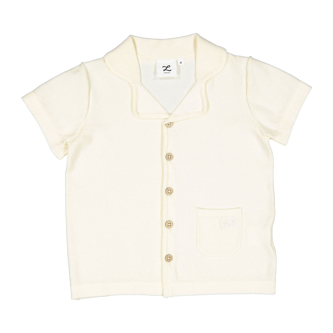 L by Ladida Cream Knit Grandpa Shirt