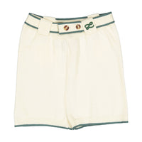 L by Ladida Cream Piped Knit Shorts