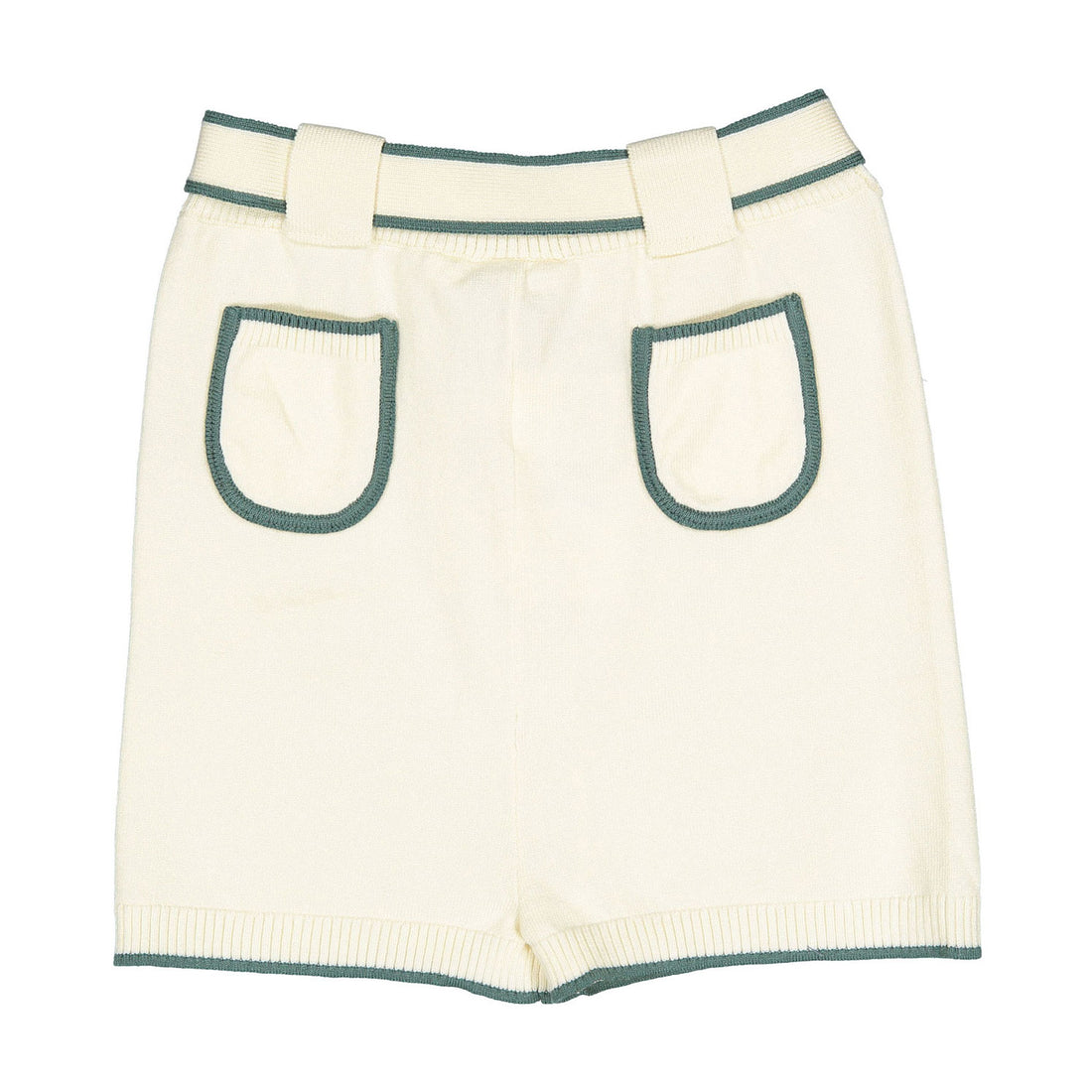 L by Ladida Cream Piped Knit Shorts