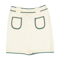 L by Ladida Cream Piped Knit Shorts