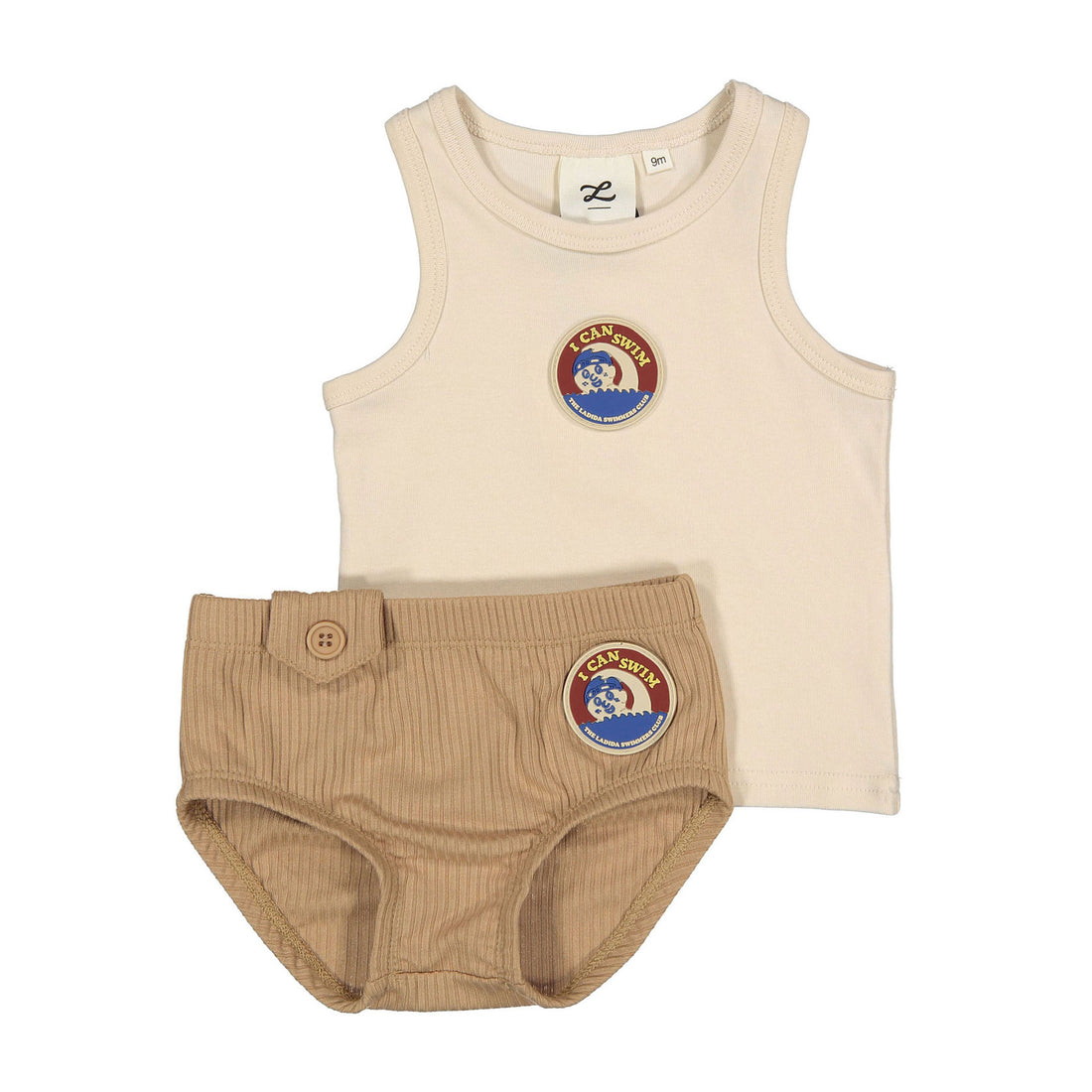 L by Ladida Swimmers Taupe Tank Set