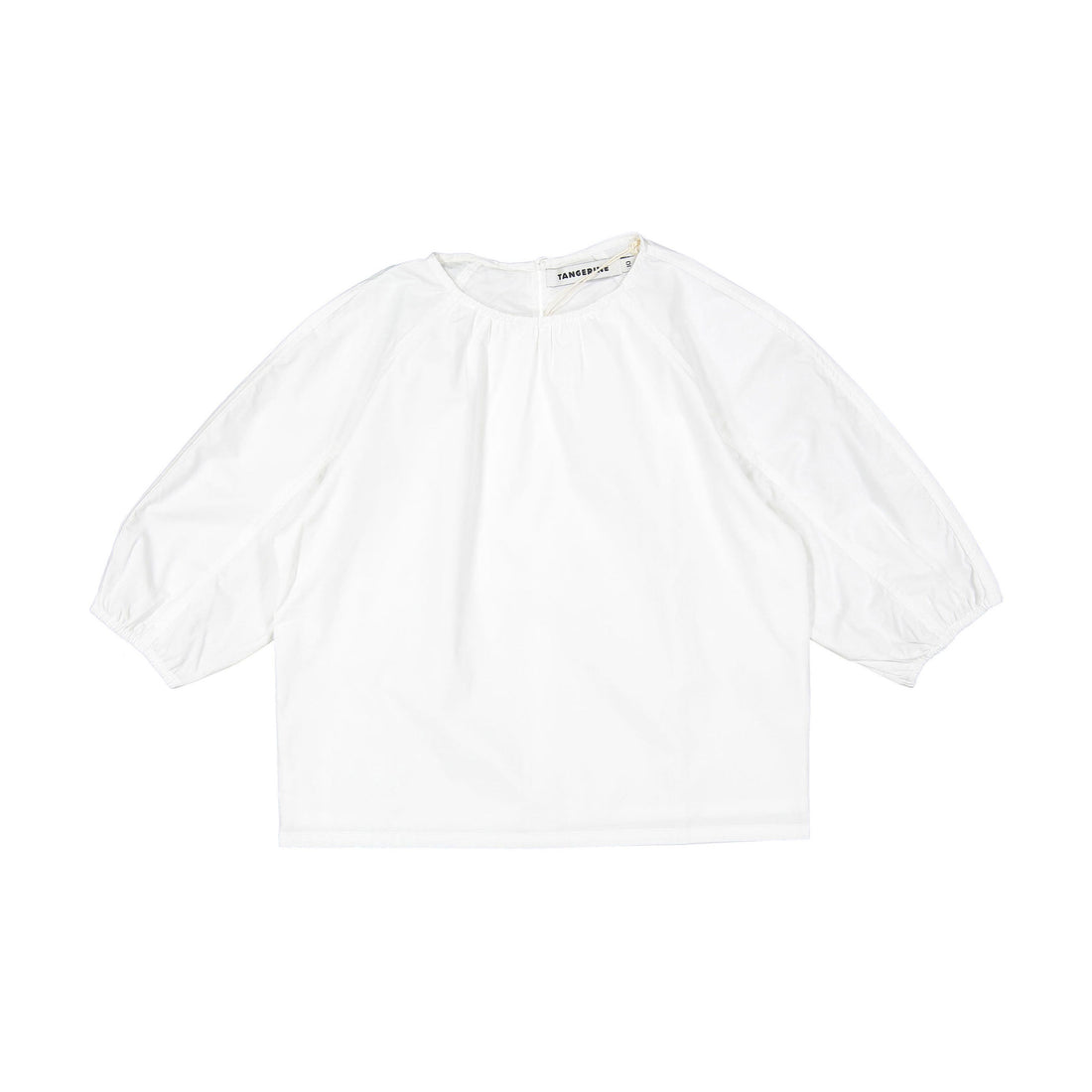 Tangerine White Poplin Puff Sleeve Blouse