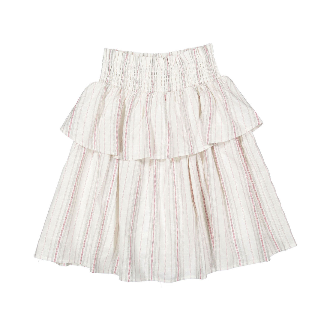 Darlin Cream Pinstripe Layered Skirt
