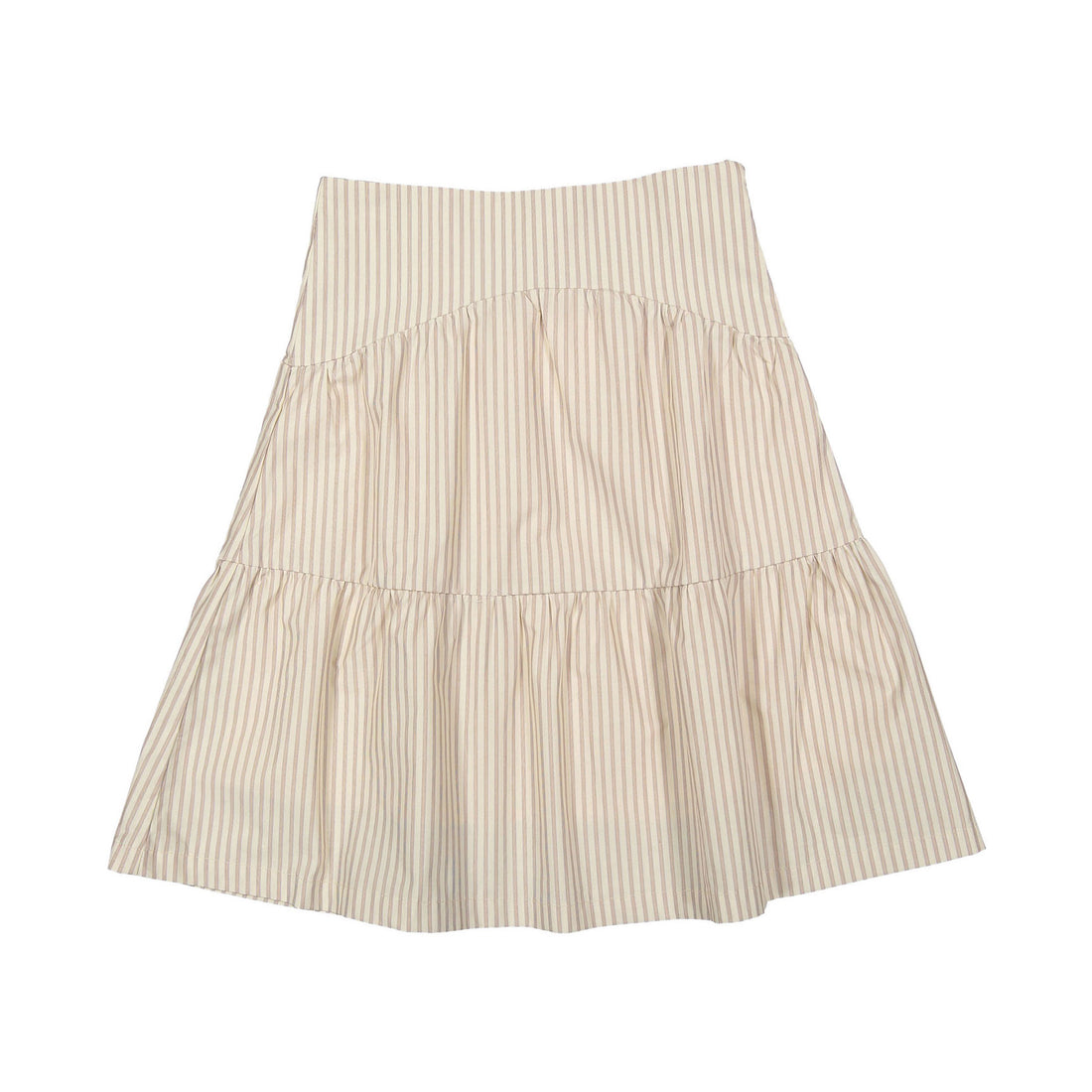 Darlin Beige Striped Tiered Skirt