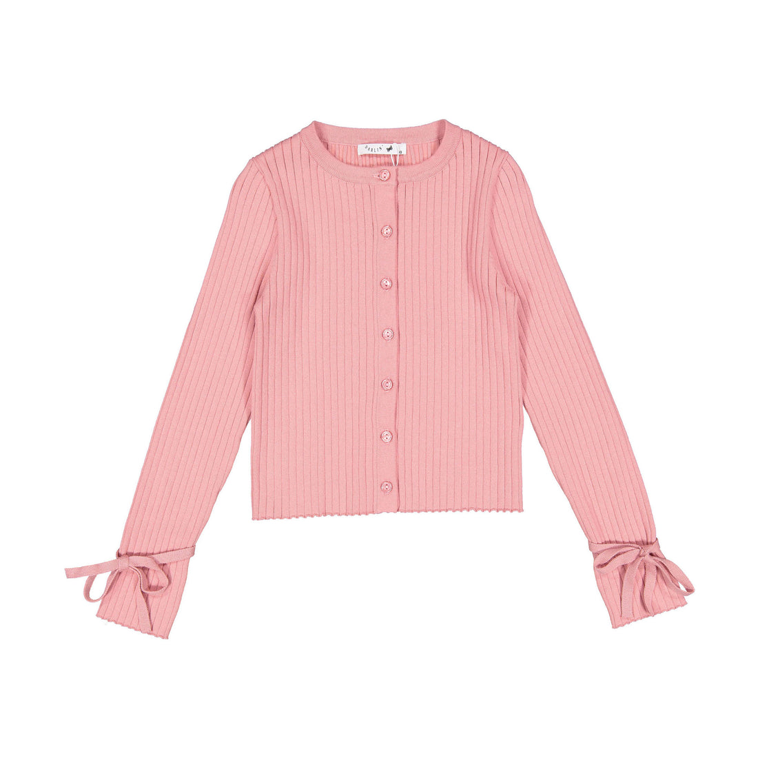 Darlin Pink Rib Knit Bow Cardigan