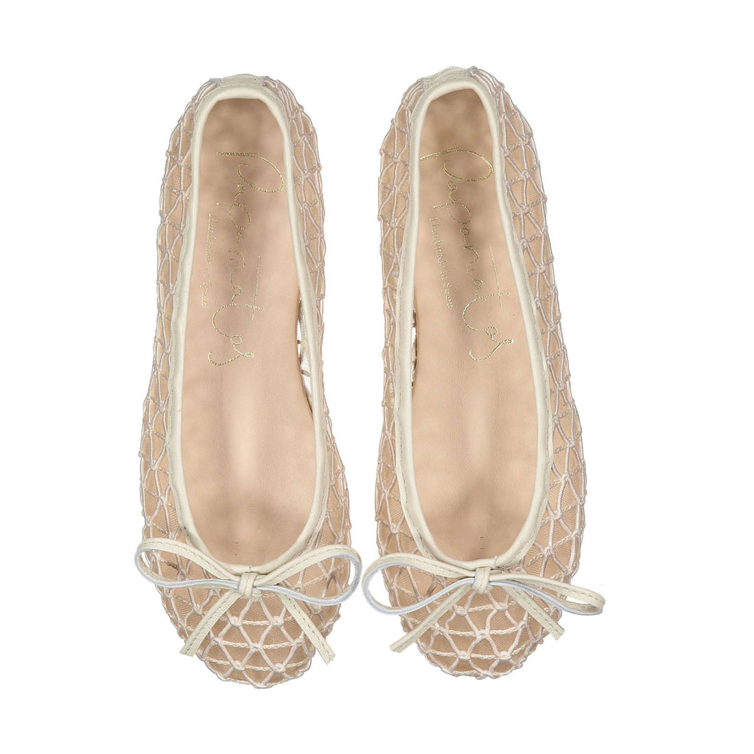 Papanatas Beige Crochet Ballet Flat