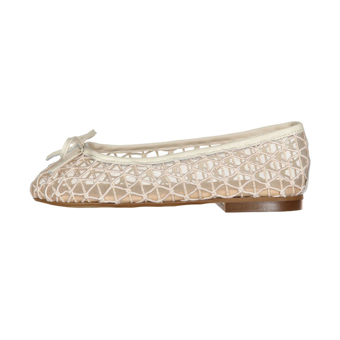 Papanatas Beige Crochet Ballet Flat