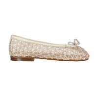 Papanatas Beige Crochet Ballet Flat