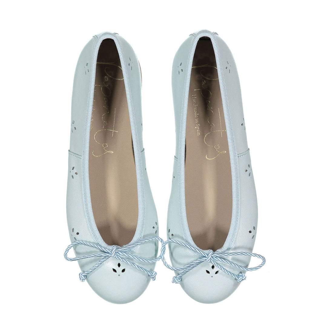 Papanatas Light Blue Eyelet Ballet Flat