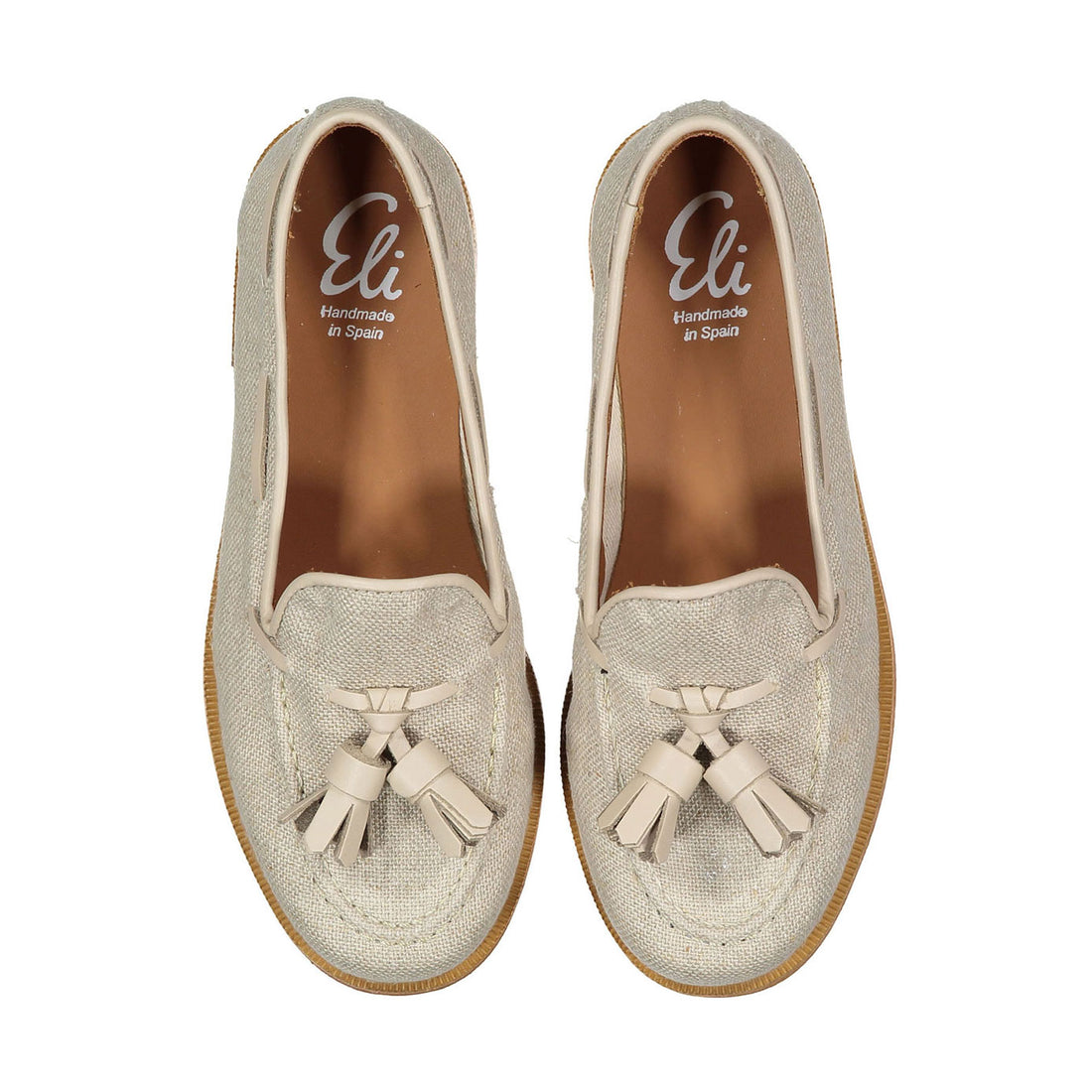 Papanatas Beige Tweed Tassel Loafer
