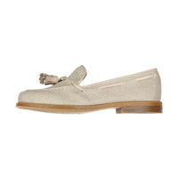 Papanatas Beige Tweed Tassel Loafer