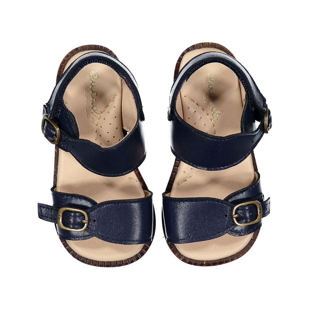 Papanatas Navy Double Buckle Baby Sandal