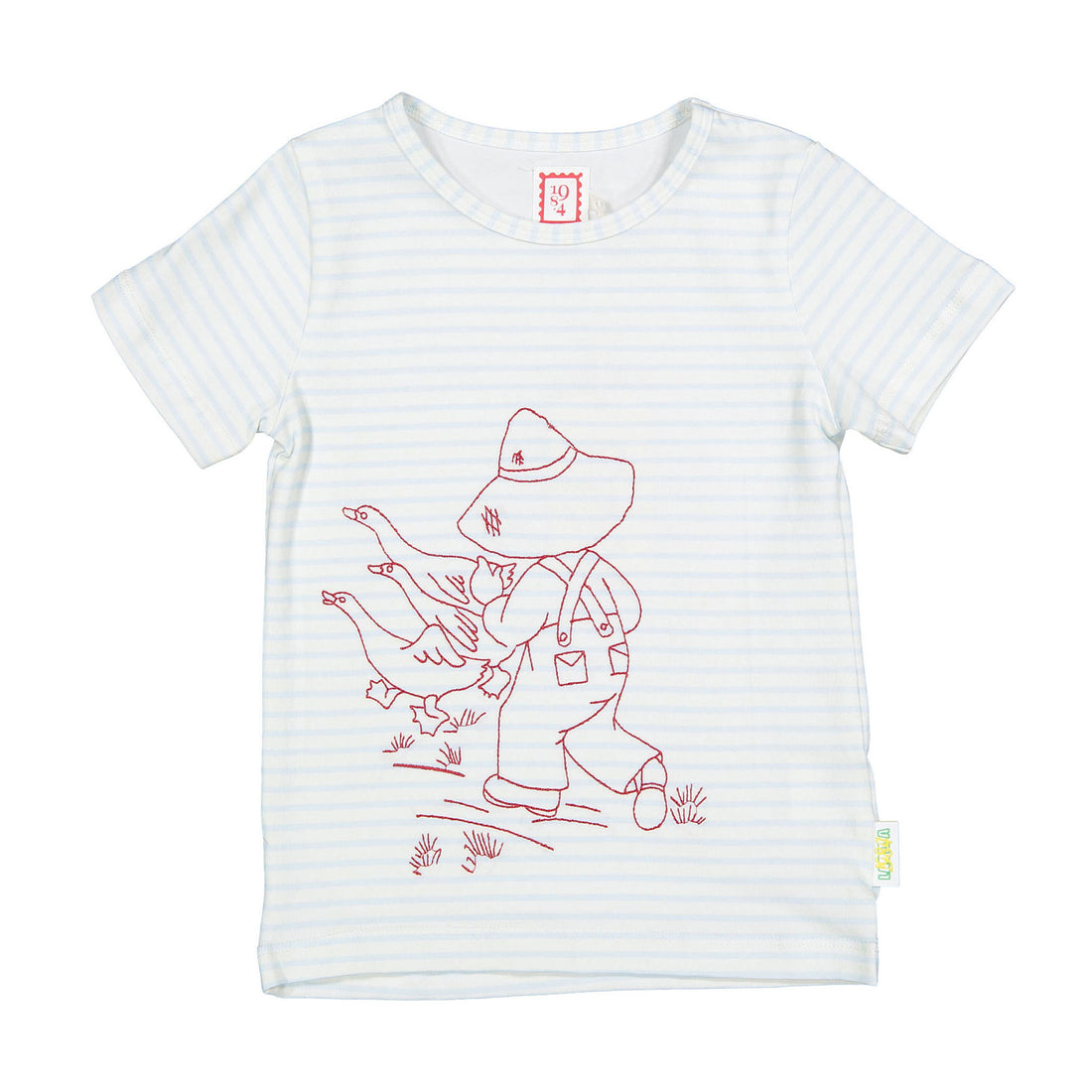 1984 Blue Striped Embroidered Tee