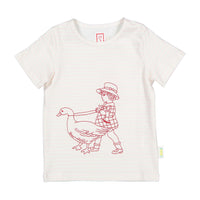 1984 Pink Striped Embroidered Tee