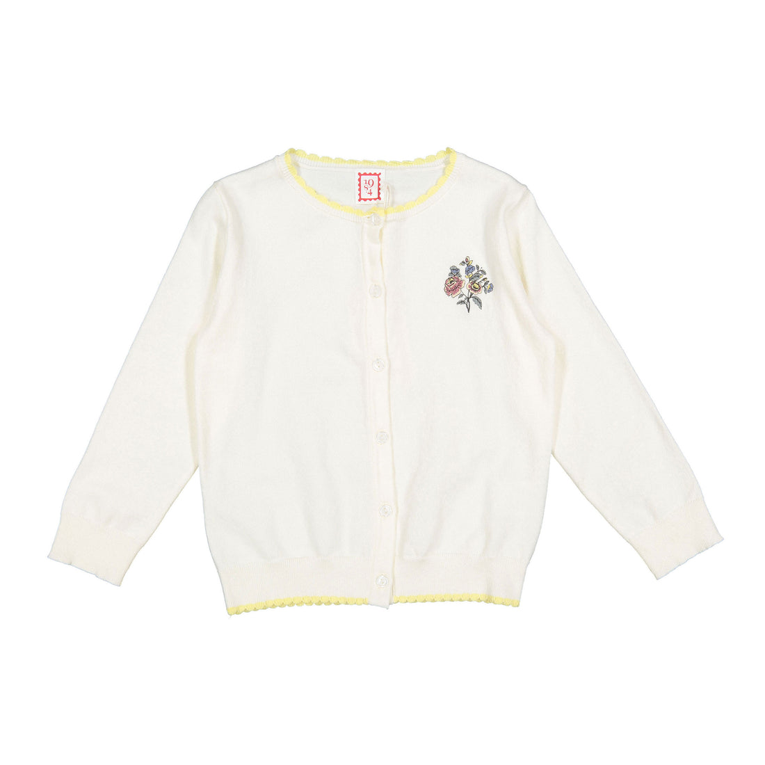 1984 Cream Bird Floral Embroidered Cardigan