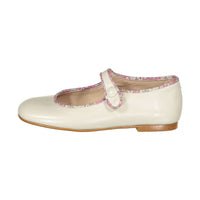 Ladida Shoes Cream Floral Trim Mary Jane