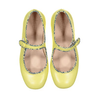 Ladida Shoes Yellow Floral Trim Mary Jane