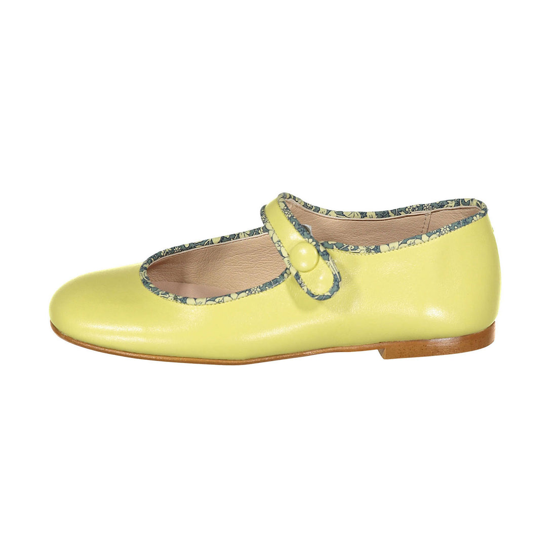 Ladida Shoes Yellow Floral Trim Mary Jane