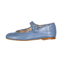 Ladida Shoes Blue  Floral Trim Mary Jane