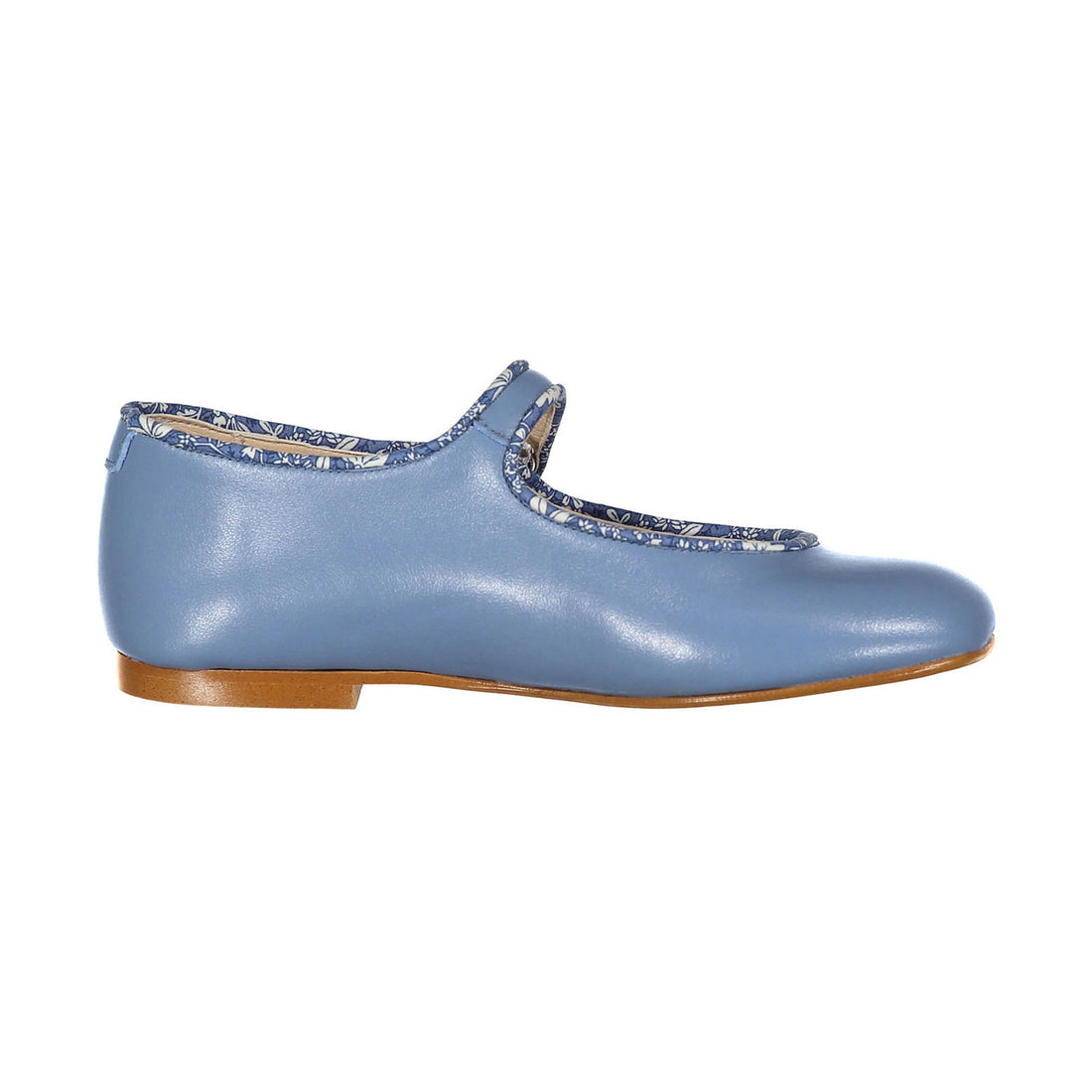 Ladida Shoes Blue  Floral Trim Mary Jane