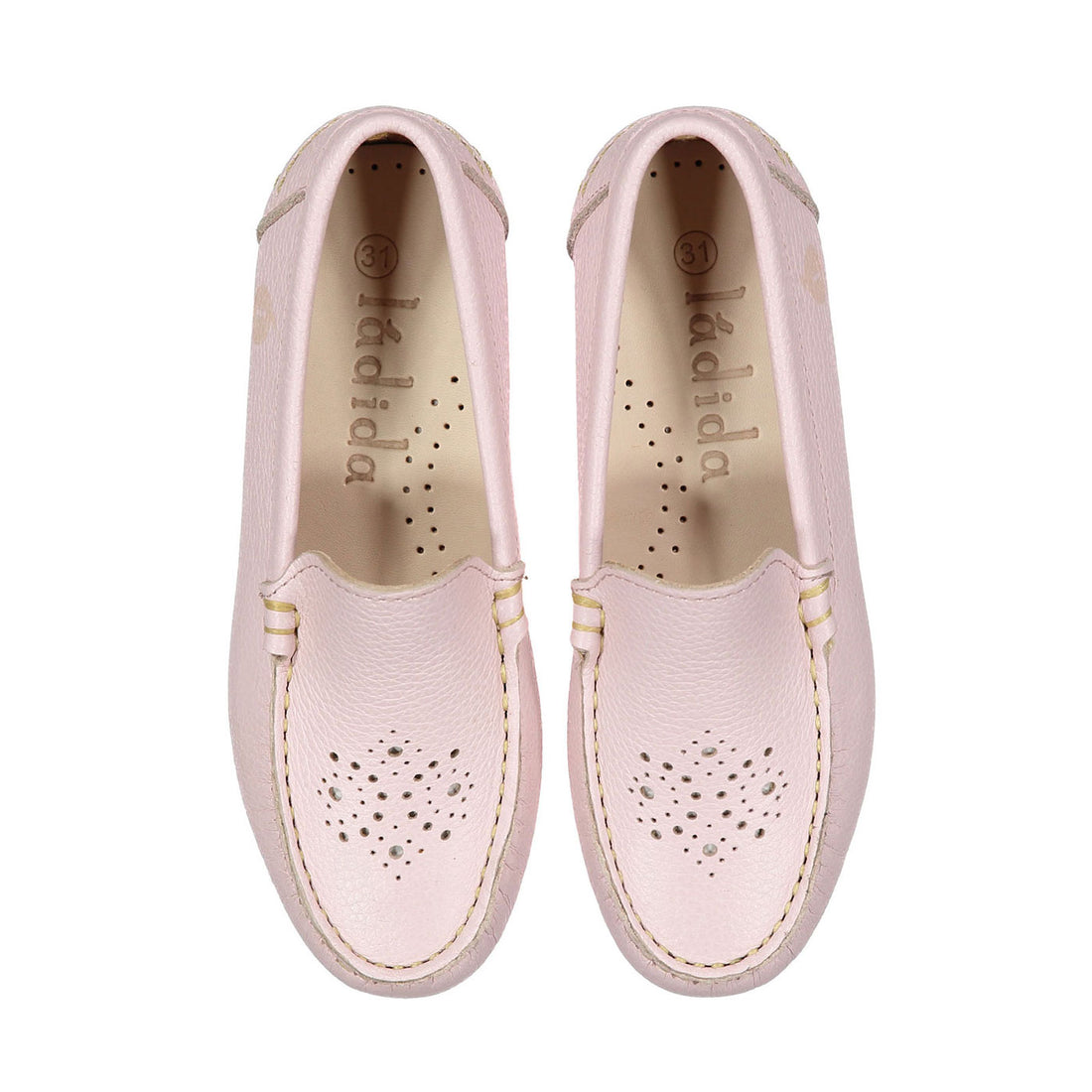 Ladida Shoes Light Pink Eyelet Design Loafers