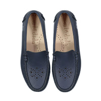 Ladida Shoes Navy Eyelet Design Loafers