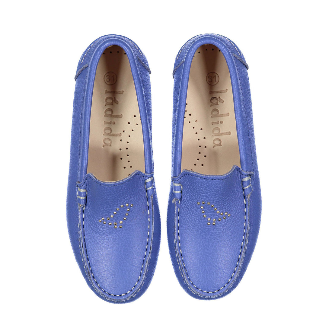 Ladida Shoes Ocean Blue Bird Studded Loafer