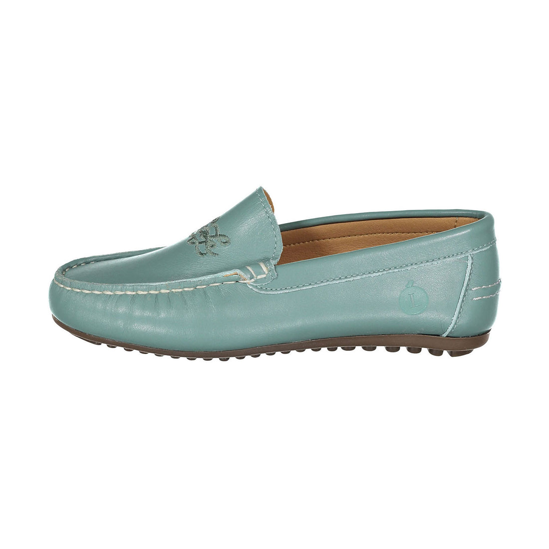 Ladida Shoes Teal Logo Embroidered Loafer