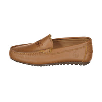 Ladida Shoes Luggage Brown Logo Embroidered Loafer