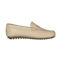 Ladida Shoes Beige Logo Embroidered Loafer