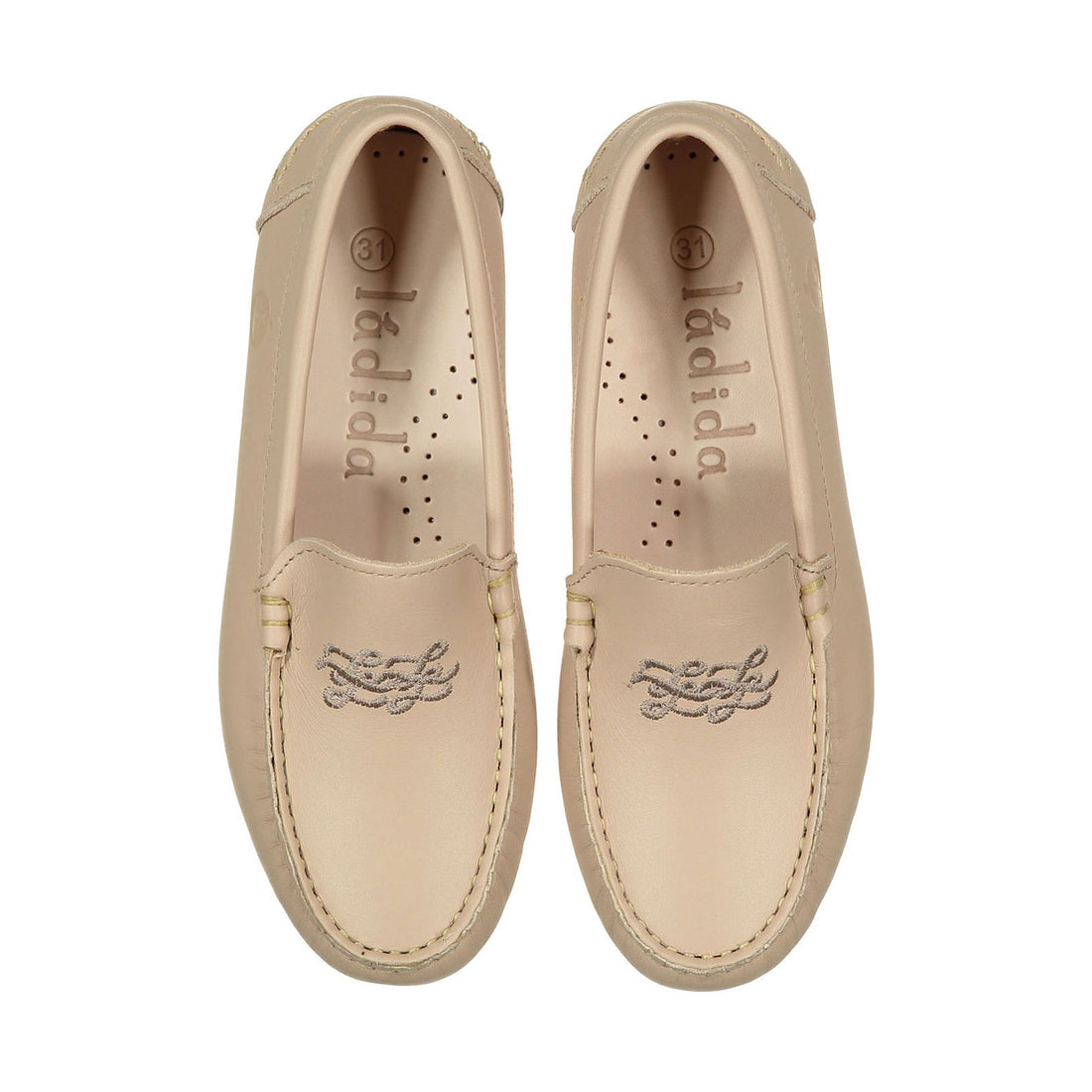 Ladida Shoes Sand Logo Embroidered Loafer