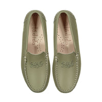 Ladida Shoes Green Logo Embroidered Loafer