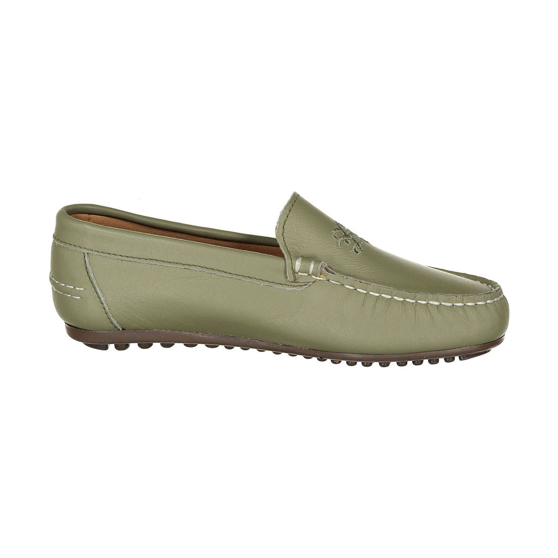 Ladida Shoes Green Logo Embroidered Loafer
