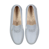 Ladida Shoes Light Blue Logo Embroidered Loafer