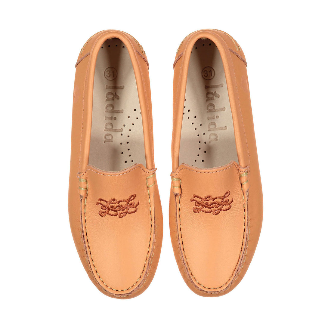 Ladida Shoes Apricot Logo Embroidered Loafer