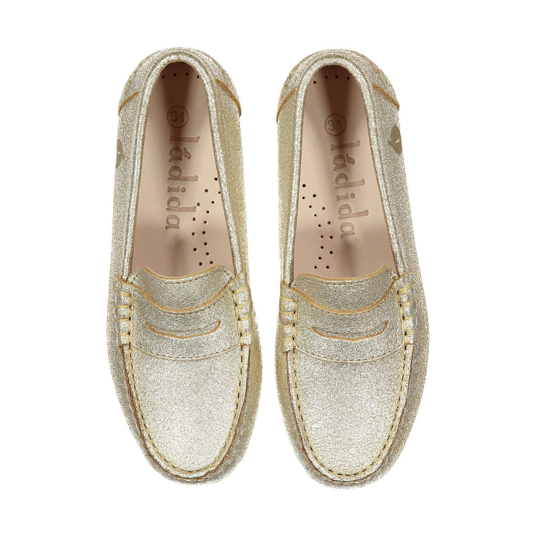 Ladida Shoes Gold Metalic Penny Loafer