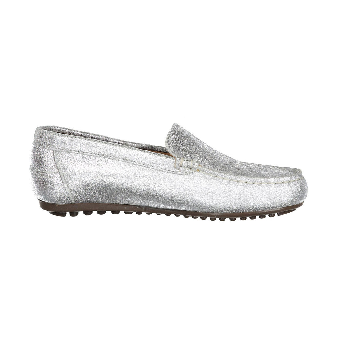 Ladida Shoes Silver Metalic Eyelet Design Loafers