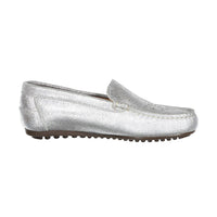 Ladida Shoes Silver Metalic Eyelet Design Loafers